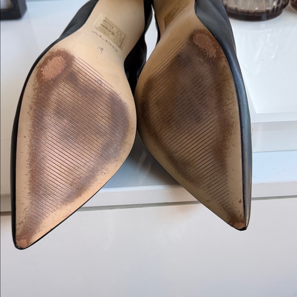 Aldo Black Leather Pointed Mules 9M - Picture 5 of 6